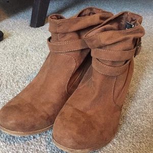 Brown ankle booties